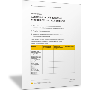 Zusammenarbeit zwischen Innendienst und Außendienst verbessern