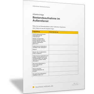 Bestandsaufnahme im Außendienst