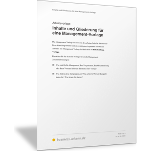 Inhalte und Gliederung für eine Management-Vorlage