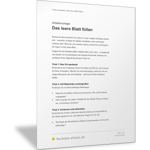 Schreibblockade überwinden und das leere Blatt füllen