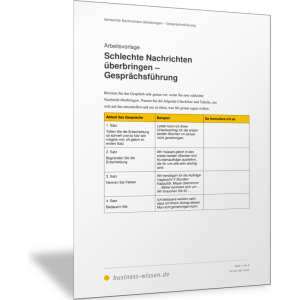 Gesprächsführung bei schlechten Nachrichten