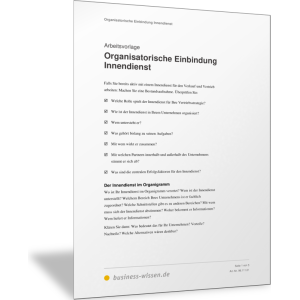 Organisatorische Einbindung des Innendienstes