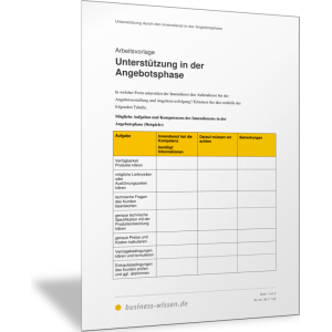 Unterstützung in der Angebotsphase