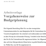 Vorgehensweise bei der Budgetplanung