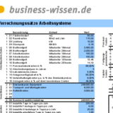 Verrechnungssatz für ein Arbeitssystem ermitteln