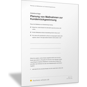 Maßnahmen zur Kundenrückgewinnung planen