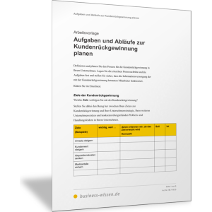 Aufgaben und Abläufe zur Kundenrückgewinnung planen