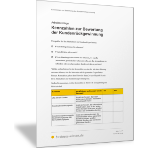 Kennzahlen zur Bewertung der Kundenrückgewinnung