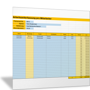 Erfassung Projektarbeitszeit für einen Mitarbeiter