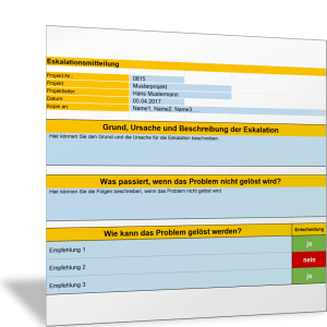 Eskalation im Projekt: Mitteilung Ereignisse und Empfehlungen