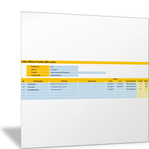 Offene-Punkte-Liste für das Projektmanagement (Variante II)