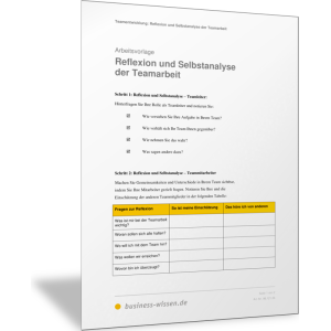 Reflexion und Selbstanalyse der Teamarbeit