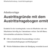 Austrittsgründe mit dem Austrittsfragebogen ermitteln