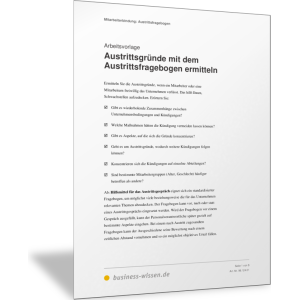 Austrittsgründe mit dem Austrittsfragebogen ermitteln