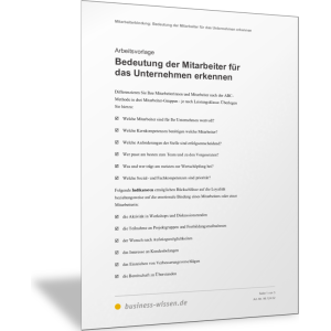 Bedeutung der Mitarbeiter für das Unternehmen erkennen