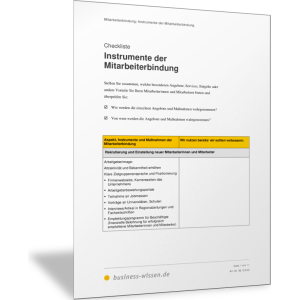 Instrumente und Maßnahmen der Mitarbeiterbindung und Personalbindung