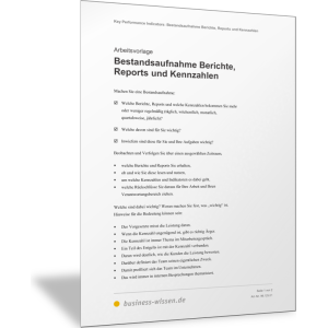 Bestandsaufnahme Berichte, Reports und Kennzahlen