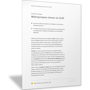 Mahnprozess immer im Griff