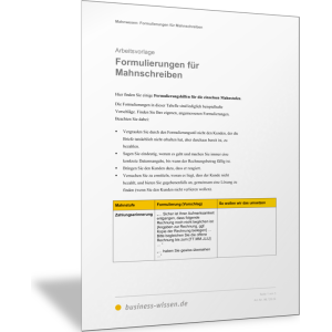 Formulierungen für Mahnschreiben