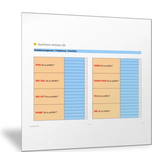 W-Fragen für die Prüfplanung im Qualitätsmanagement – Checkliste