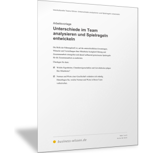 Unterschiede im Team analysieren und Spielregeln entwickeln