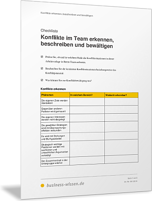 Konflikte im Team erkennen, beschreiben und bewältigen