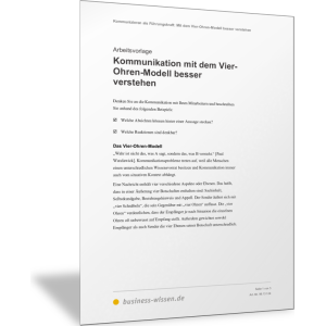 Kommunikation mit dem Vier-Ohren-Modell besser verstehen