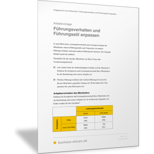 Führungsverhalten und Führungsstil anpassen