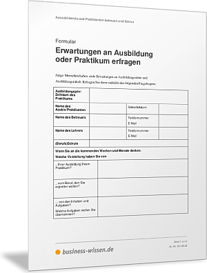Erwartungen an Ausbildung oder Praktikum erfragen