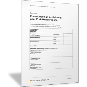 Muster-Fragebogen: Erwartungen an Ausbildung oder Praktikum erfragen