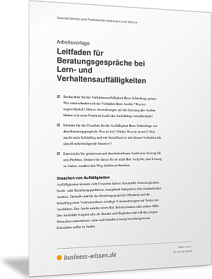 Leitfaden für Beratungsgespräche bei Lern- und Verhaltensauffälligkeiten