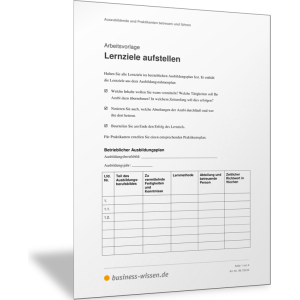Lernziele aufstellen