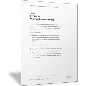 Typische Mitarbeiterreaktionen - und wie Sie darauf reagieren können