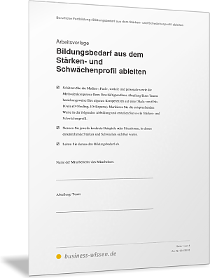 Bildungsbedarf aus dem Stärken- und Schwächenprofil ableiten