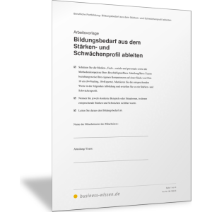 Bildungsbedarf aus dem Stärken- und Schwächenprofil ableiten
