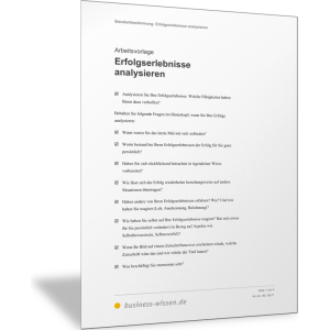 Erfolgserlebnisse analysieren