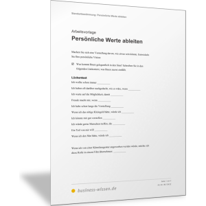 Persönliche Werte ableiten