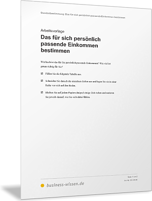 Das für sich persönlich passende Einkommen bestimmen