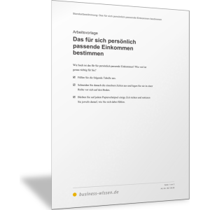 Das für sich persönlich passende Einkommen bestimmen