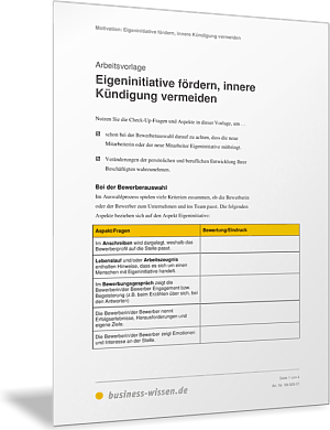 Eigeninitiative fördern, innere Kündigung vermeiden