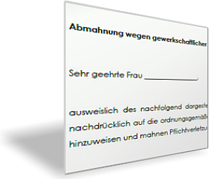 Abmahnung wegen gewerkschaftlicher Werbung