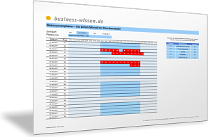 Ressourcenbelegung als Balkenplan für einen Monat im Stunden-Raster