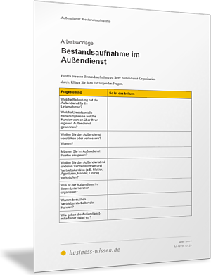 Bestandsaufnahme im Außendienst