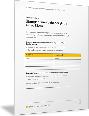 Übungen zum Lebenszyklus eines SLAs
