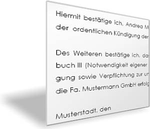 Empfangsbekenntnis des Kündigungsschreibens