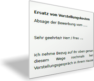 Antrag auf Erstattung der Kosten für ein Vorstellungsgespräch