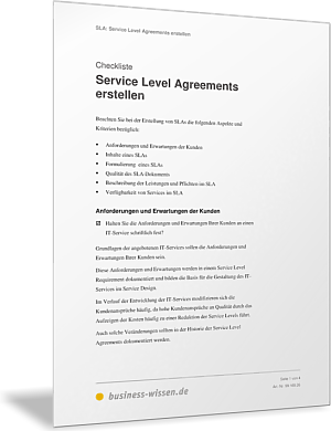 Service Level Agreements erstellen