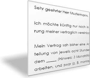 Antrag auf Teilzeit
