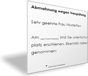 Letzte Abmahnung wegen Verspätung