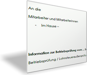 Information der Arbeitnehmer über Betriebsprüfung